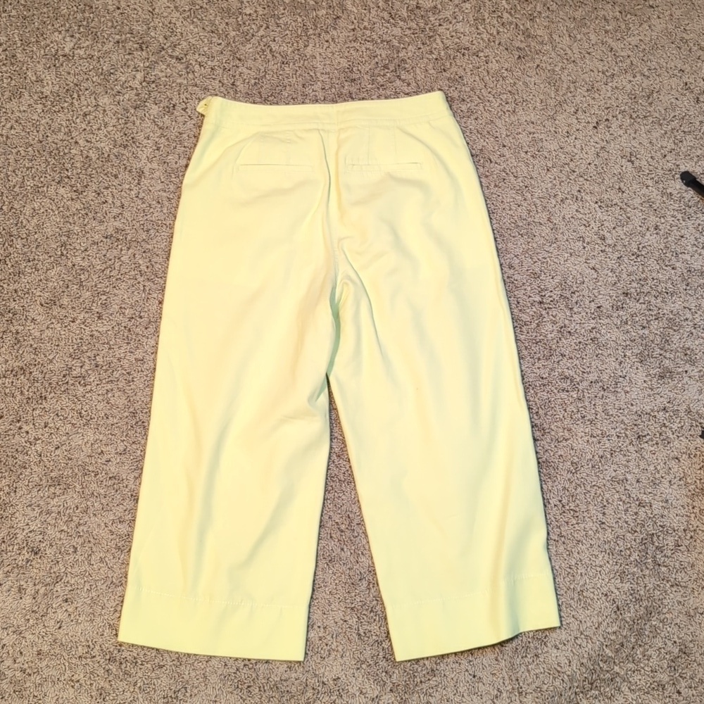 Talbots Sailor Capris Wide Leg Cropped Capri Pants Bright Lemon Sz 6P - Picture 6 of 10